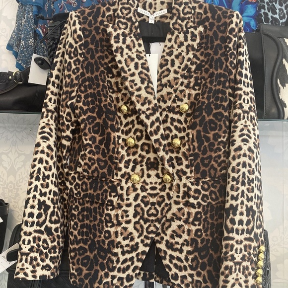 Veronica Beard Cheetah Print Blazer with Gold Buttons – Size 6 NWT
